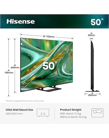 Hisense 50E8STUK 50in Mini-LED 4K Ultra HD HDR Smart TV