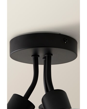 ValueLights Bellamy Matte Black Smoke Glass Bubble Cluster Ceiling Light