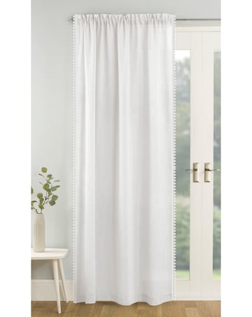 Tahiti Pom Pom Linen Look Voile