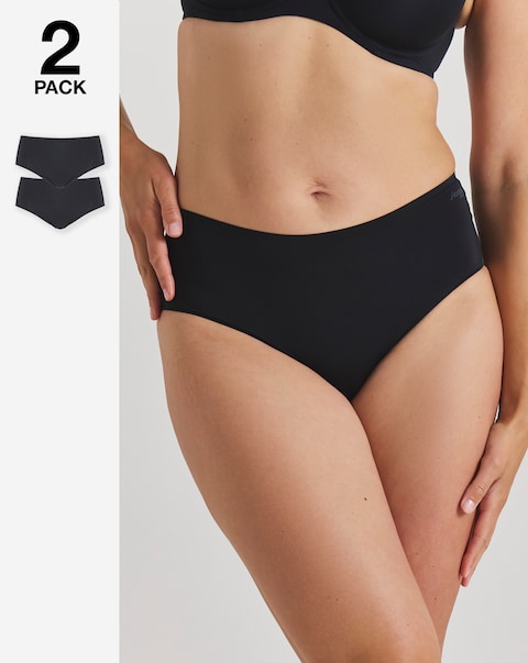 Sloggi (2 Pack) Zero One Midi Knickers Black