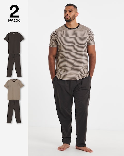 2 Pack Stripe Pyjama Set