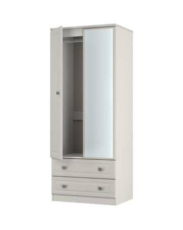 Peregrine Ready Assembled 2 Door 2 Drawer Mirrored Wardrobe - Kids