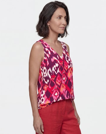 Printed V Neck Woven Vest