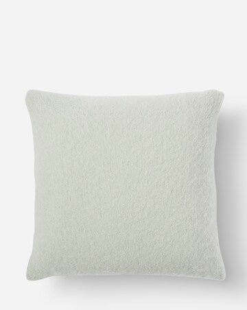 Faux Mohair Fringed Cushion - Seafoam