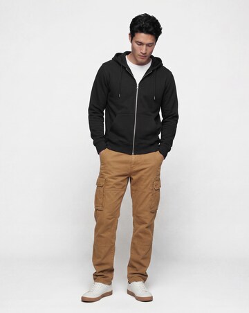Full Zip Hoodie Long- Black