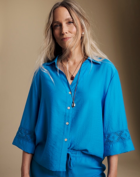Julipa Petite Crochet Trim Shirt