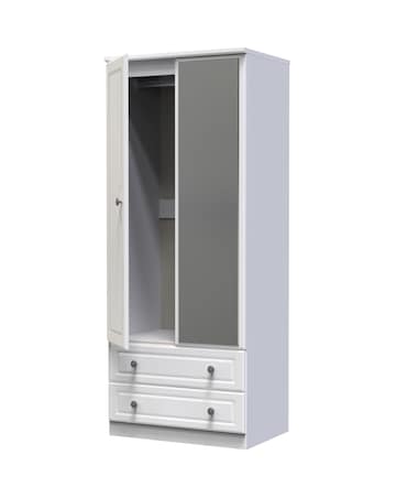 Peregrine Ready Assembled 2 Door 2 Drawer Mirrored Wardrobe - Kids