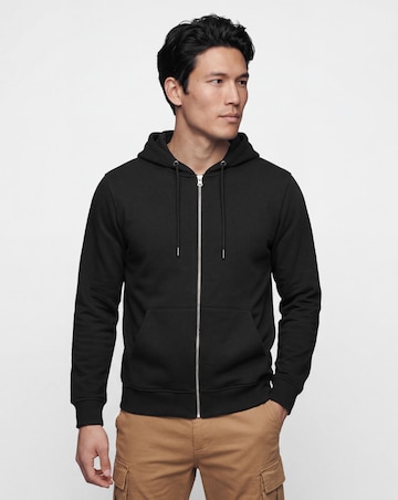 Full Zip Hoodie Long- Black