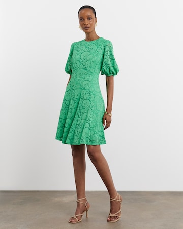 Joanna Hope Green Lace Skater Dress