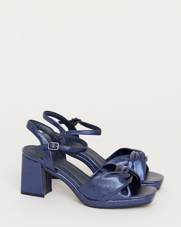 Cerise Twist Upper Platform Sandal - Wide Fit (E)