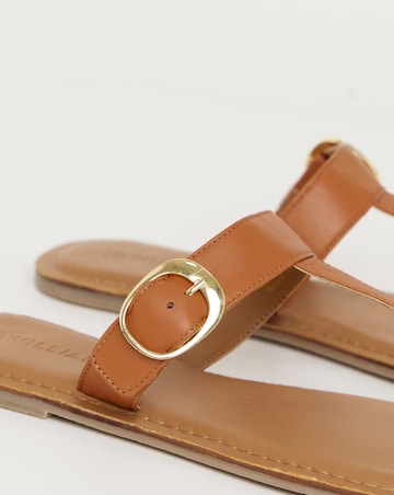 Fortune Leather Toe Post Sandals - Wide Fit (E)