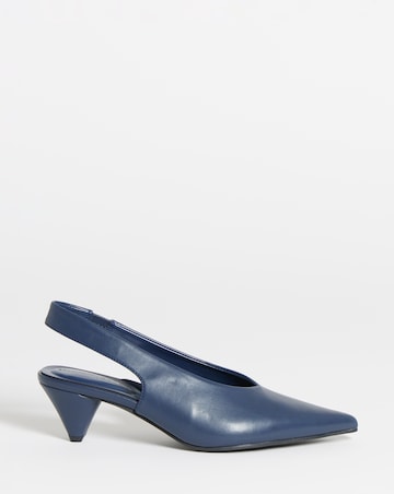 Rina Slingback Pointed Toe Heeled Shoes - Wide Fit (E)