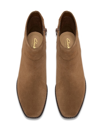 Clarks Suede Wrenn Heeled Ankle Boot - Standard Fit (D)
