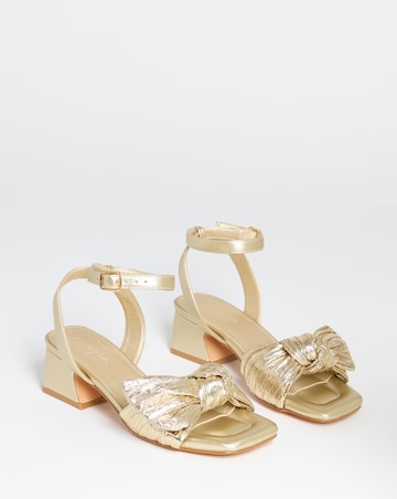 May Side Bow Low Block Heel Sandals - Extra Wide Fit (EEE)