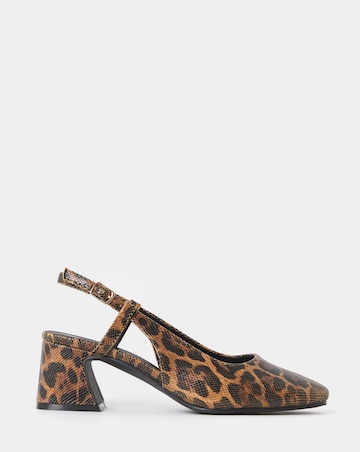 Vivi Block Heel Slingback Shoes - Wide Fit (E)