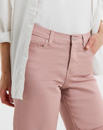 24/7 Blush Knee Denim Shorts