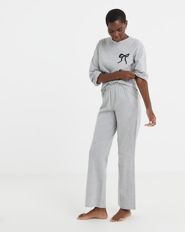 Pretty Secrets Value Plain Marl Bow Pyjama Set