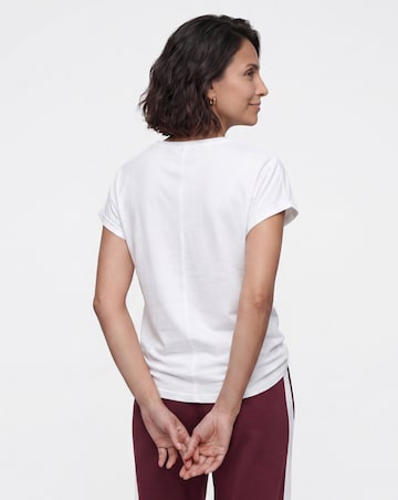 Pure Cotton White Basic V-Neck Short Sleeve T-Shirt