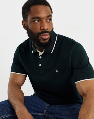 Jack & Jones Paulos Tipped Polo - Dark Green