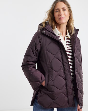 Burgundy Short Quilted Jacket