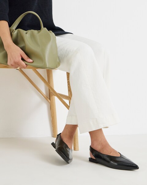 Gale Flat Slingback Shoes - Wide Fit (E)