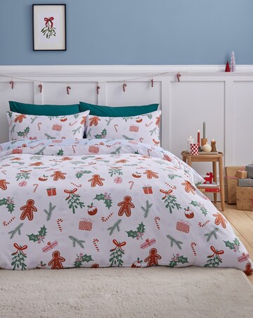 Catherine Lansfield Christmas Gingerbread Duvet Cover Set