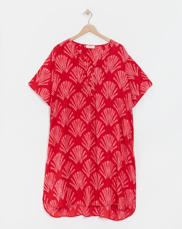 Julipa Printed Textured Crinkle Shift Dress