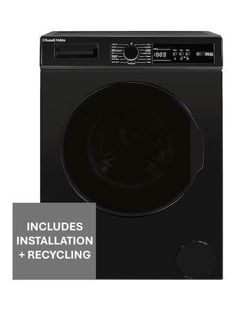 Russell Hobbs RH814W111B 8kg 1400rpm Washing Machine Black + Install