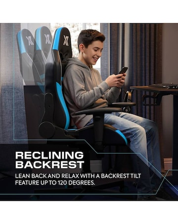 X Rocker Agility Compact Ergonomic PC Gaming Chair for Juniors - Blue