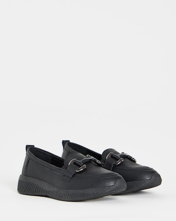 Heavenly Soles Lynn Sporty Loafers With Trim - Wide Fit (E)