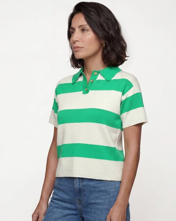 Green Stripe Short Sleeve Jumper