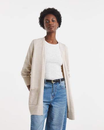 BLACK LONGLINE EDGE TO EDGE CARDIGAN