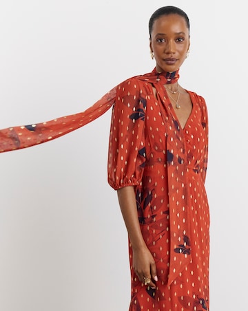 Joanna Hope Metallic Dobby Printed Maxi Dress