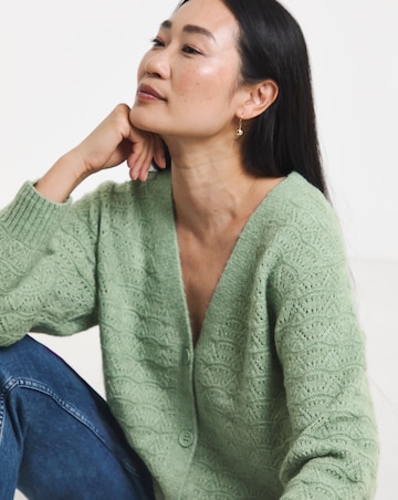Sage All Over Stitch Cardigan