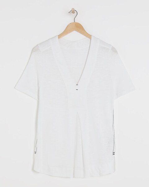 Julipa Contrast Stitch Pure Cotton Top