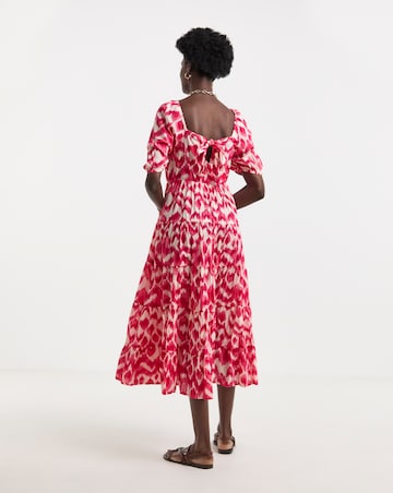 Pure Cotton Bow Back Tier Maxi Dress