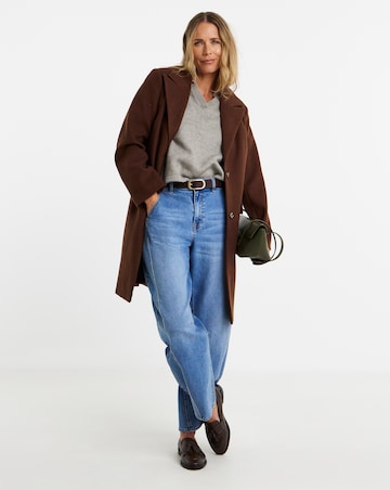 Rust Single Breast Lined Coat