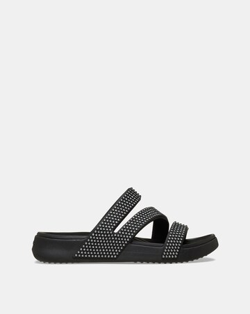Crocs Black Get Away Strappy Gems Detail - Standard Fit