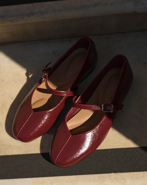 Morgan Classic Flat Mary Jane Shoes - Wide Fit (E)