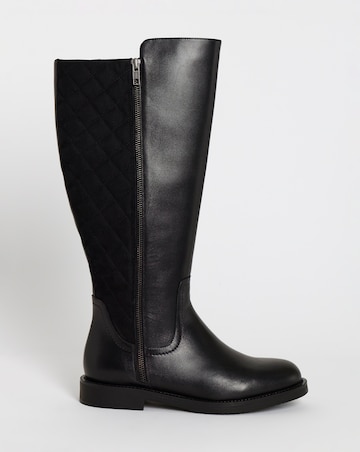 Michelle Leather Knee High Riding Boots - Wide Fit (E) & Curvy Calf