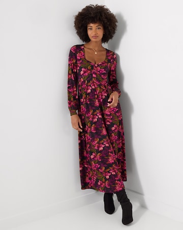 Joe Browns Lovely Lily Print Long Sleeve Jersey Midi Dress