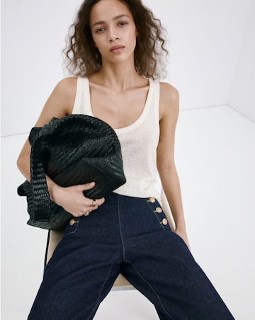 Mango Emily Wide Leg Jean with Side Buttons
