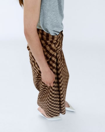 Mango Check Wrap Skirt