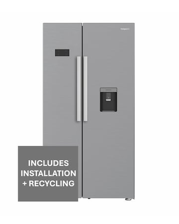Hotpoint HPG2 6583W XP4UK Dual No Frost American Fridge Freezer Silver + Install