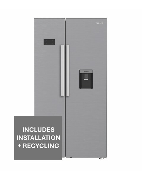 Hotpoint HPG2 6583W XP4UK Dual No Frost American Fridge Freezer Silver + Install