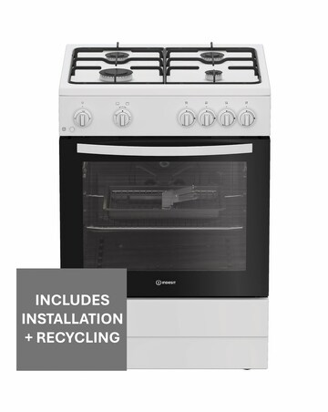 Indesit I6GGMMW/UK 60cm Gas Single - White + Installation