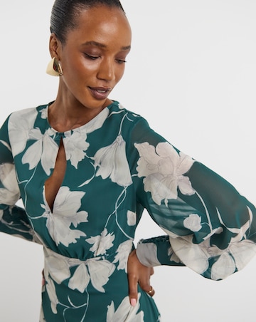 Joanna Hope Long Sleeve Maxi Dress With Keyhole