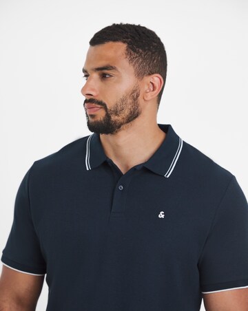 Jack & Jones Austin Waffle Polo - Navy