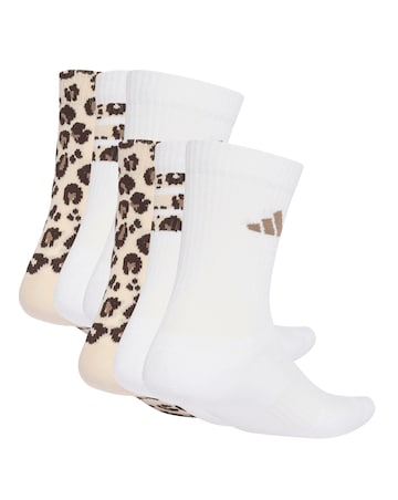 adidas 3 Pack Leopard Print Socks
