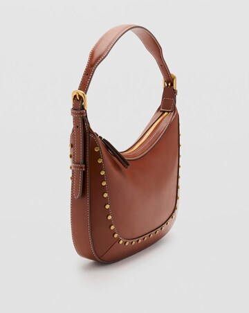 Mango Studded Saddle Shoulder Bag
